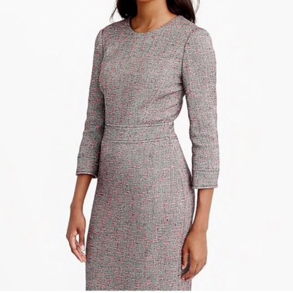 J. Crew White Wool Boucle Tweed Dress. 4P - Picture 4 of 6